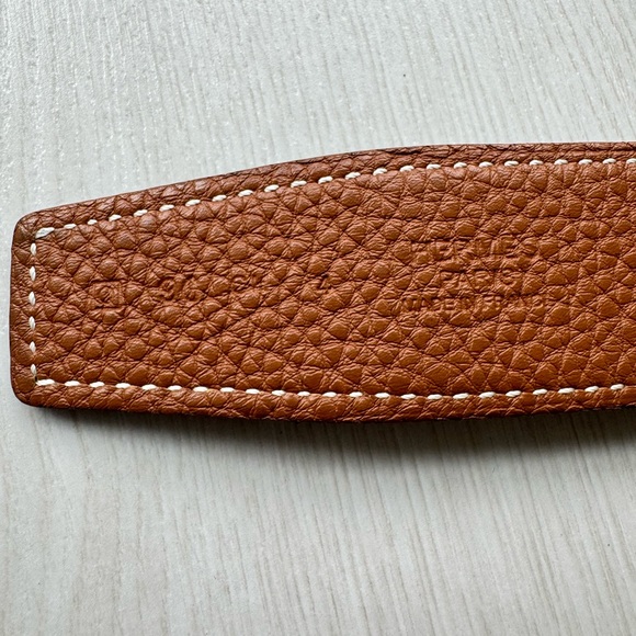 Hermès Reversible Togo Leather Strap Belt Black / Tan 95 cm - Picture 6 of 14